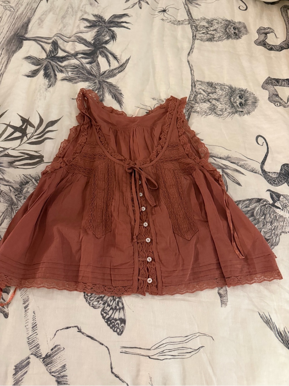 Free People Lace Trim Dusty Rose Tank Top